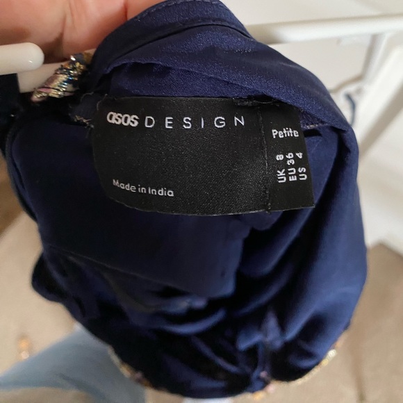 ASOS DESIGN Petite mini smock dress ditsy printed jacquard chiffon - Picture 5 of 5